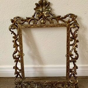 Vintage Cost Iron Frame Gold Color Ornate 11/15 Inch